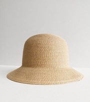 New Look Stone Straw Effect Bucket Hat